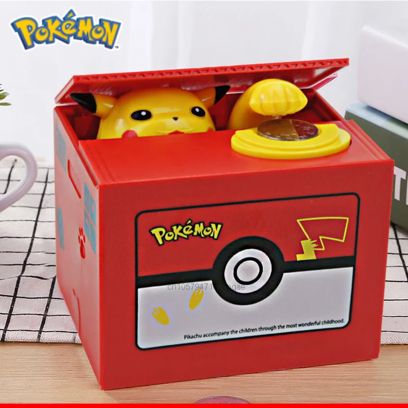 

Pokemon PiKachu Cartoon Piggy Bank Action Figure Steal Coin Moving Electronic Money Safe Box Desk Ornament Child's Gift