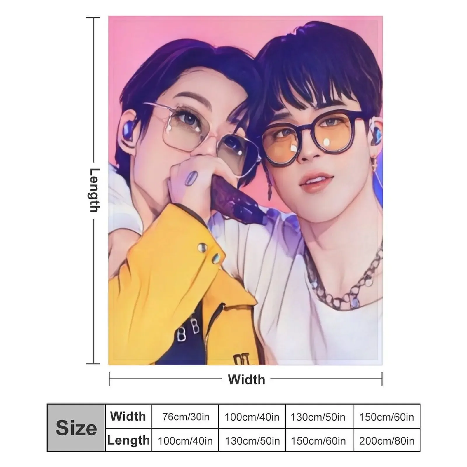 Плед для концерта Jikook, уютное домашнее одеяло, подарок на Рождество и праздники (art.: 3920d89dc2aaa) - 3920d89dc2aaa