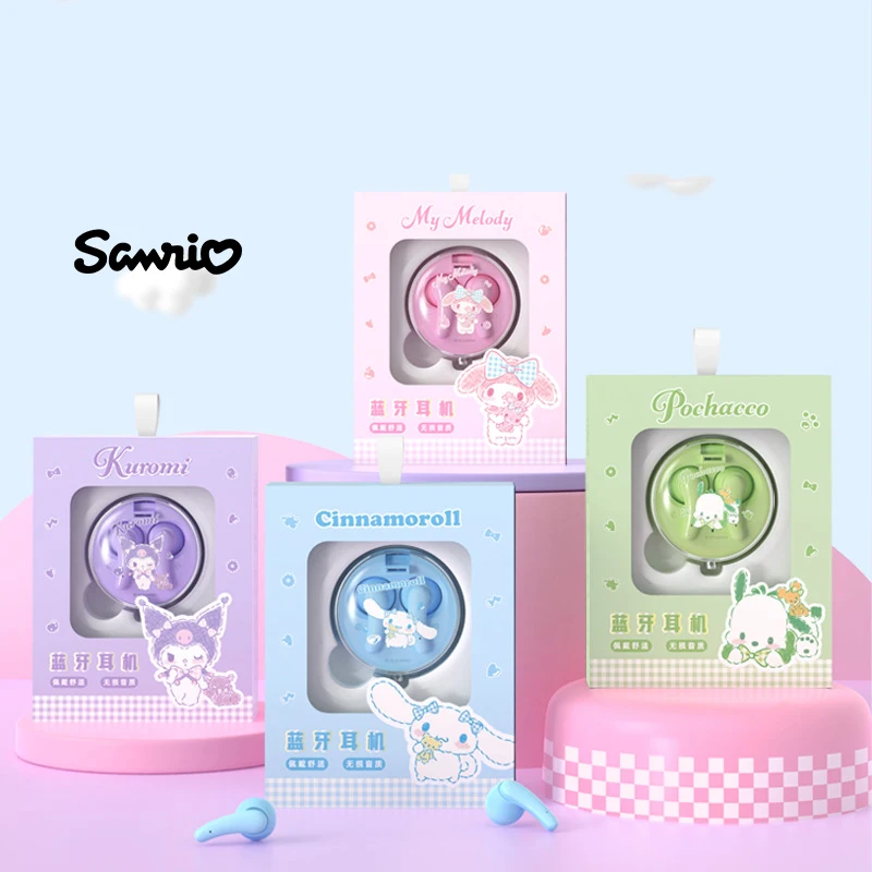 

New Anime Kawaii Sanrio Kuromi Bluetooth Earphone Cinnamoroll My Melody Pochacco Portable Noise Reduction Wireless Headphones