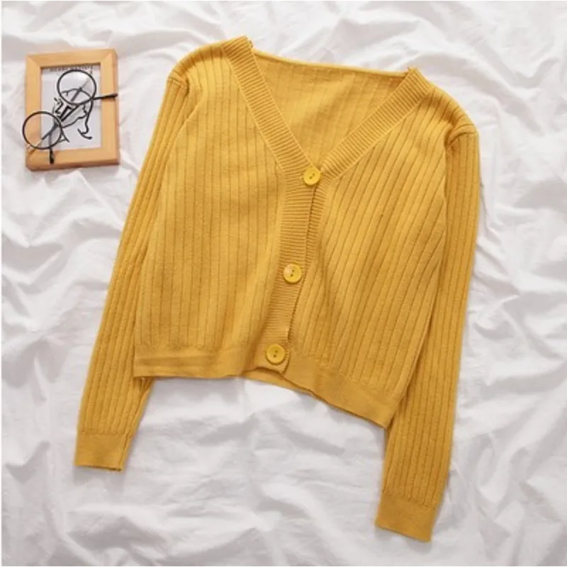 

Autumn and Winter Fashion Casual Short Knitted Cardigan Soft Korean Thick Coat Single Breasted Jacket Sweater for Women 28568