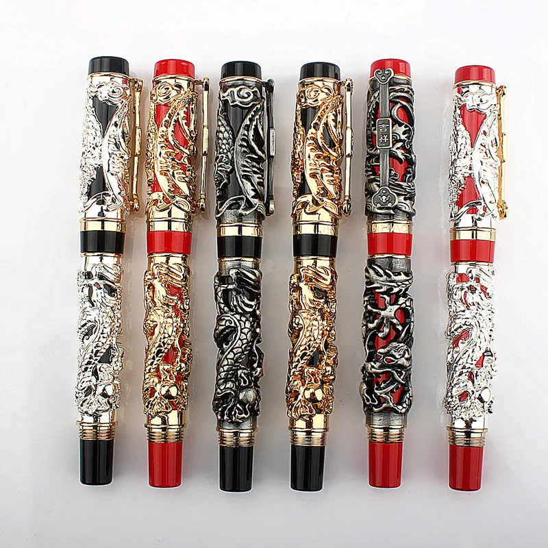 

Jinhao Ballpoint Pen Luxury Rollerball for Writing Dragon and Phoenix 0.7mm Nib Heavy Gift Business Office Supplies