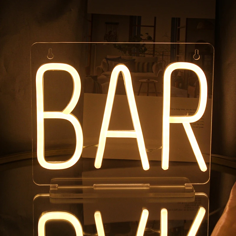 Ineonlife-Placa de alimentación LED con logotipo de barra, luz de neón personalizada, USB, pantalla electrónica, decoración de pared luminosa Flexible para fiesta y Club