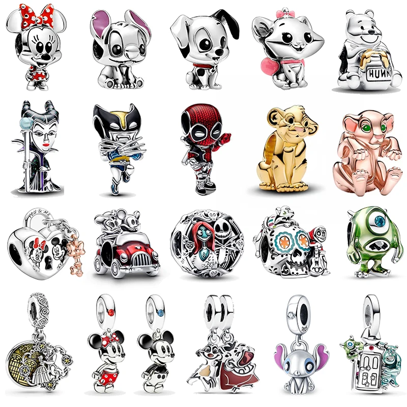 Горячие игрушки серия Disney 925 серебро Король Лев Симба бусины Дэдпул Росомаха