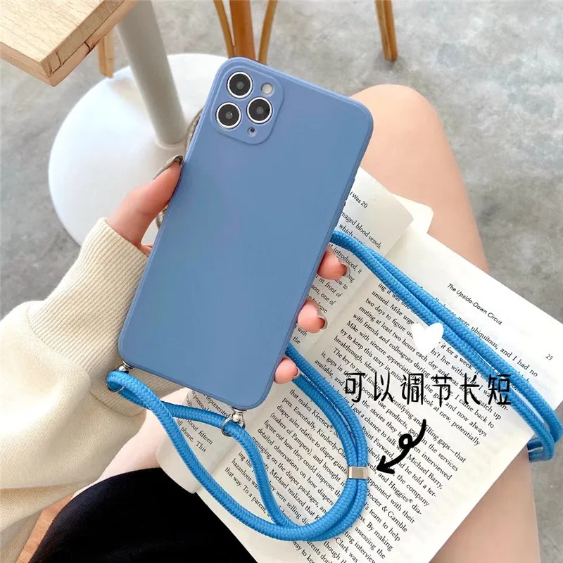 

Crossbody Strap Case for OPPO Realme 9 Pro Plus 9i 8i 8 C21 Reno 7 6 5 Find X5 Lite X3 Pro Necklace Lanyard Cord Silicone Cover