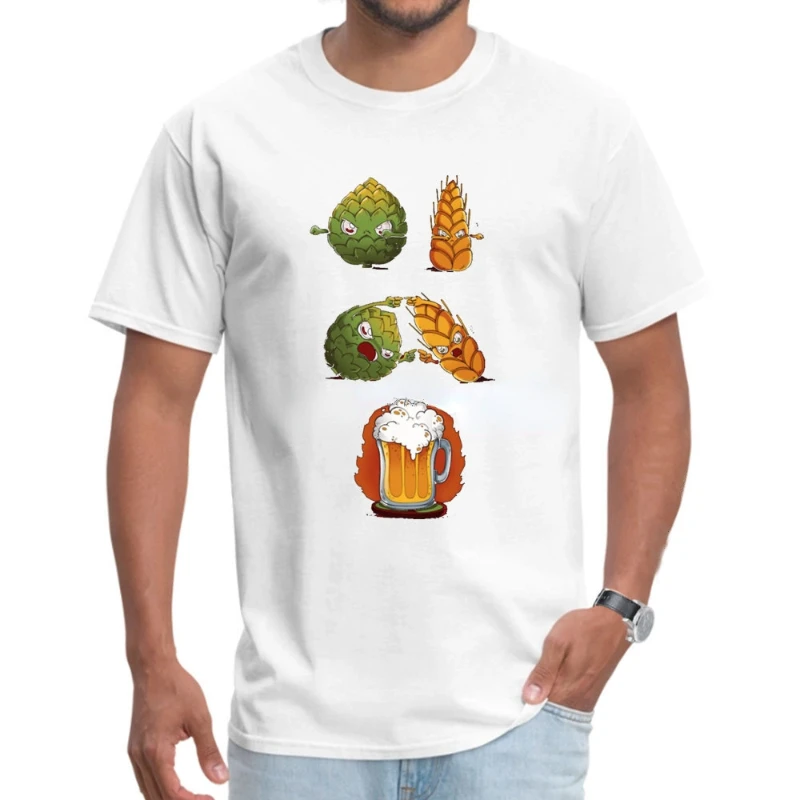 

Beer Fusion Wheat Fighting T-Shirt Funny Printed Comfortable Streetwear Camiseta Male Tops Amp Shirt Oktoberfest Cartoon Tees