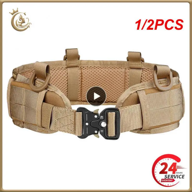 

1/2PCS Military Tactical Adjustable Belt Outdoor Work Men Molle Battle Belt Army Combat CS Airsoft Hunting Paintball Padded