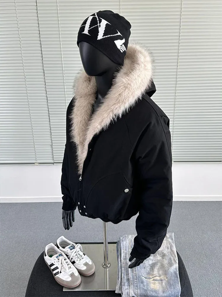 Норковый воротник с капюшоном. Куртка на хлопковой подкладке. Мужская зимняя