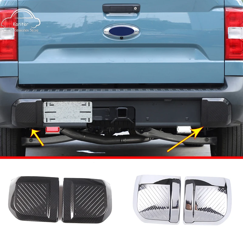 

For Ford Maverick 2022 ABS Carbon Fiber Style Car Styling Rear Bumper Both Sides Trim Cover Car Molding Accessories