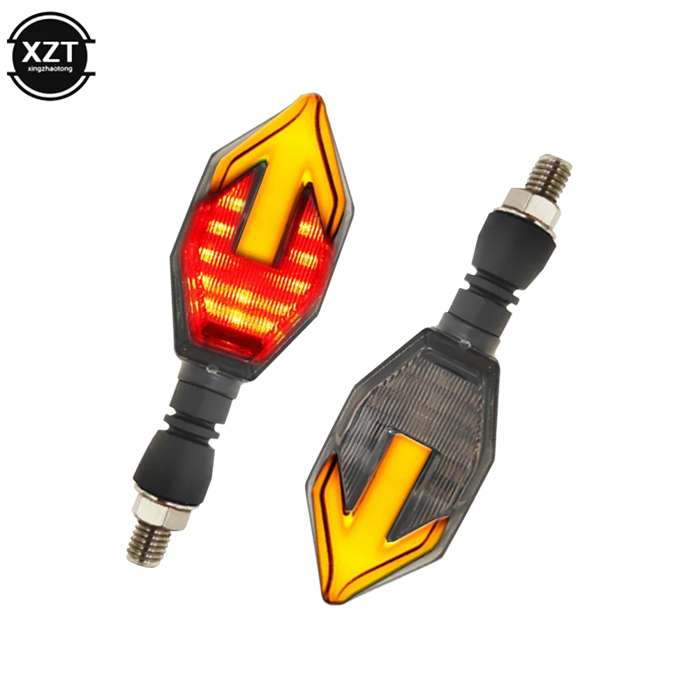 

2Pcs Motorcycle LED Turn Signal with Arrow Two-color Turn Signal Turning Direction Light Motorcycle Accessories