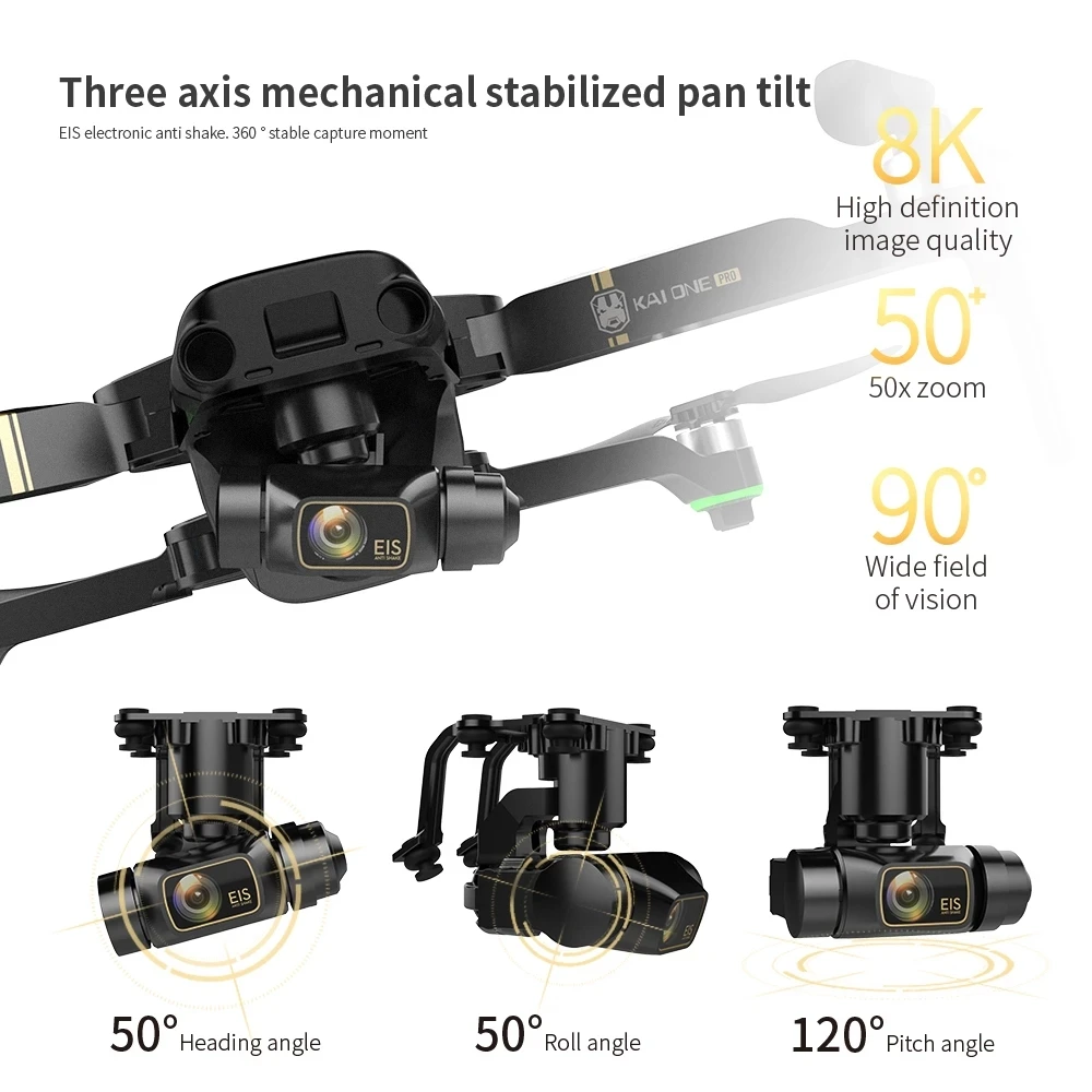 Лучший Кай One Pro GPS Дрон 8K 3-осевой карданный подвес профессиональная камера 5G WIFI FPV