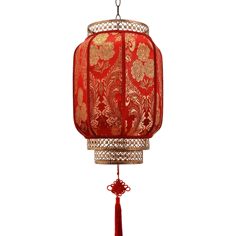 Antique Imitation Chinese Style Sheepskin Lantern Ornament Outdoor Waterproof Wax Gourd Lantern Balcony Wedding Red Lantern