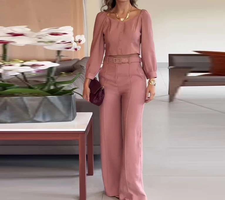 Женский комплект из двух предметов однотонный короткий топ в стиле ретро с