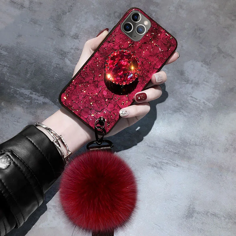 For iPhone 11 Pro Max X XS XR Luxury Glitter Case For iPhone 13 SE2020 XS Max 6 6S 7 8 7Plus 8Plus Silicon Marble Holder Cover