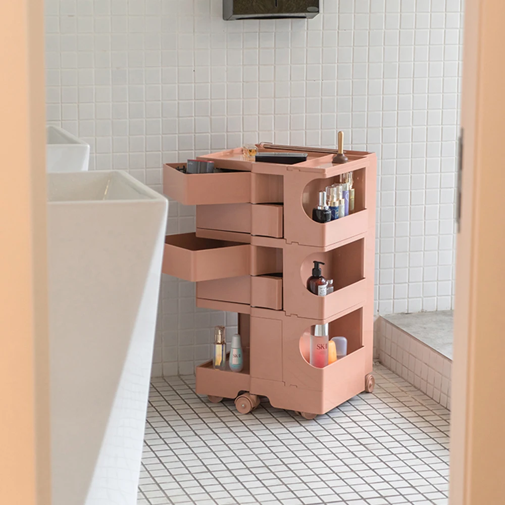 

Plastic ABS Three Tier Drawer Trolley Storage Rack Organizer Cosmetic