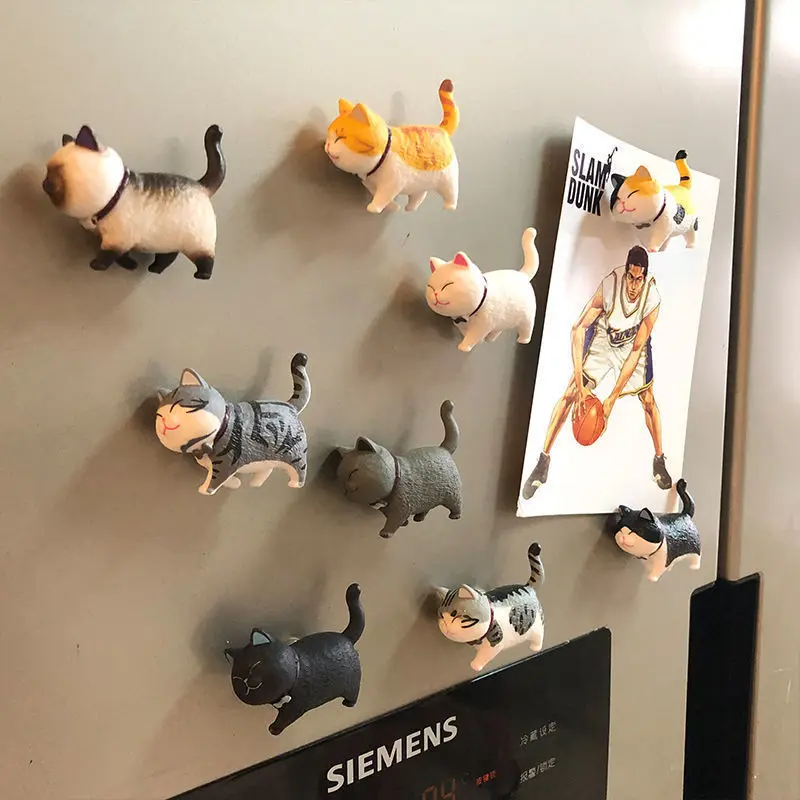 

9Pcs/Creative Cat Refrigerator 3d Cartoon Cat Magnet Cute Magnetic Stickers Message Stickers Cute Cats Home Decore