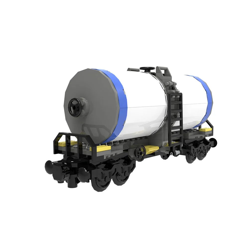 

MOC Railway Track Steam Train Tanker Wagon Town Rail Transporter Compatible Brand Germany Freight Train Model Blocks Toys Gift