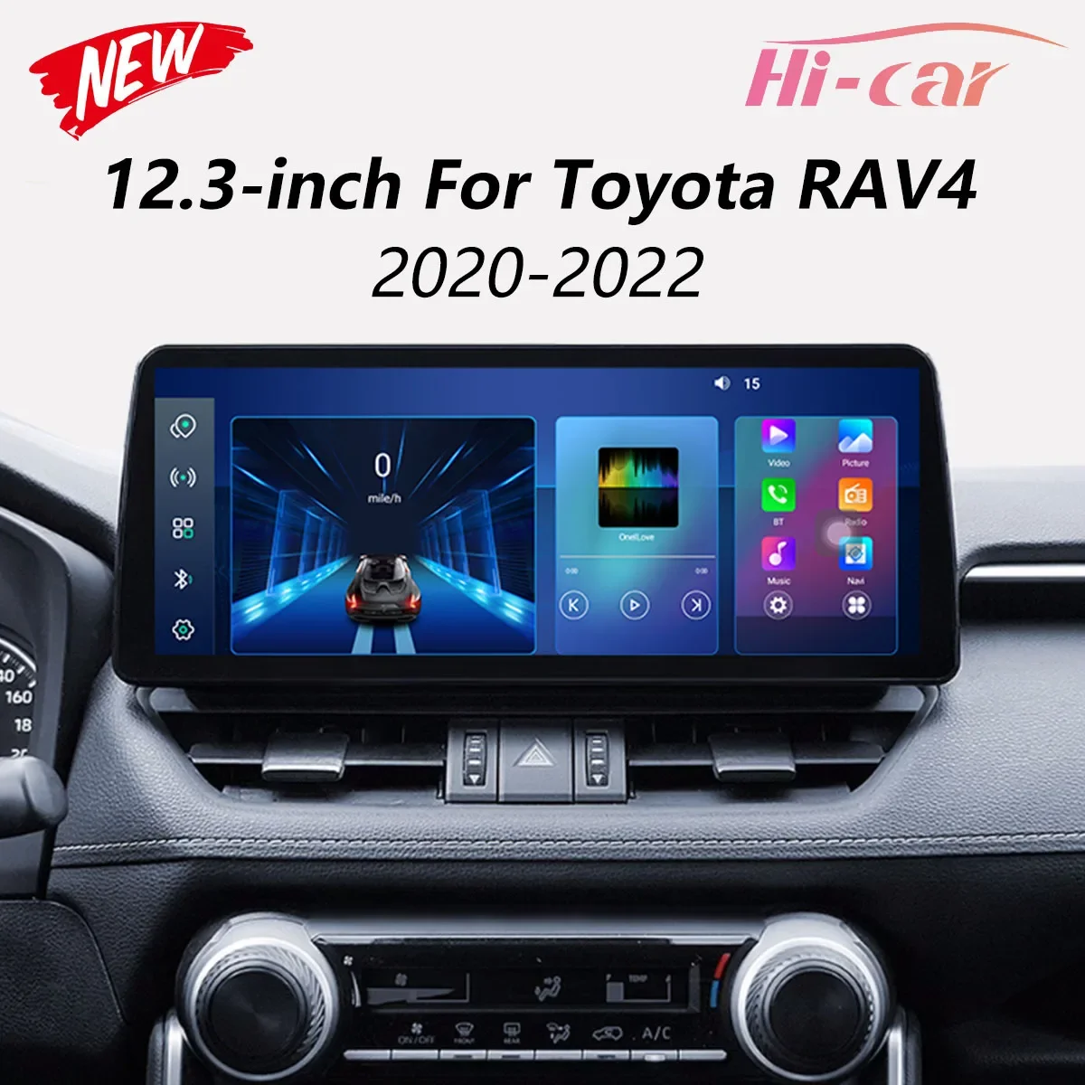

12.3" inch 4G 2 Din Car Android Radio For Toyota RAV4 2020-2022 GPS Wireless CarPlay Auto Multimedia Stereo 36DSP DTS Car Stereo