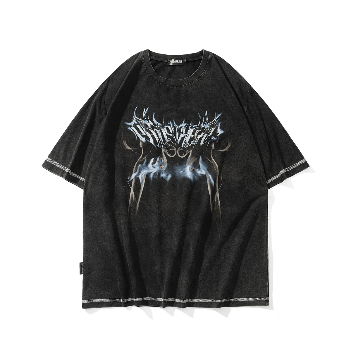 

2022 Men's Cotton T-Shirt Casual Smoke Letters Print Men Clothing Oversize Shirt Round Neck Short Sleeve Couple Wear Tops Tees