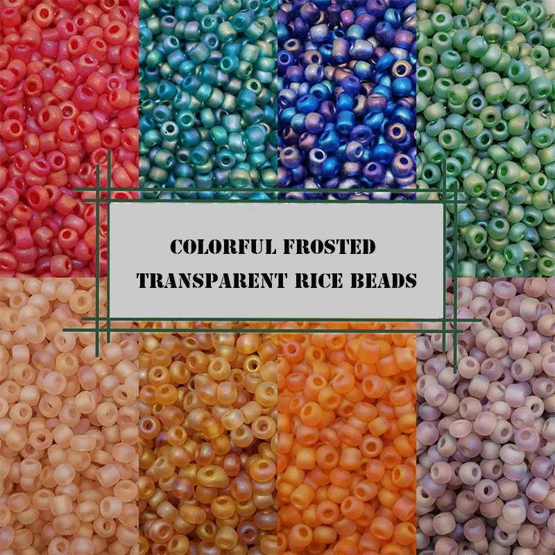

3mm Frosted Colorful Glass Rice Beads Are Used For Jewelry DIY Bracelet Necklace And Clothing Accessories