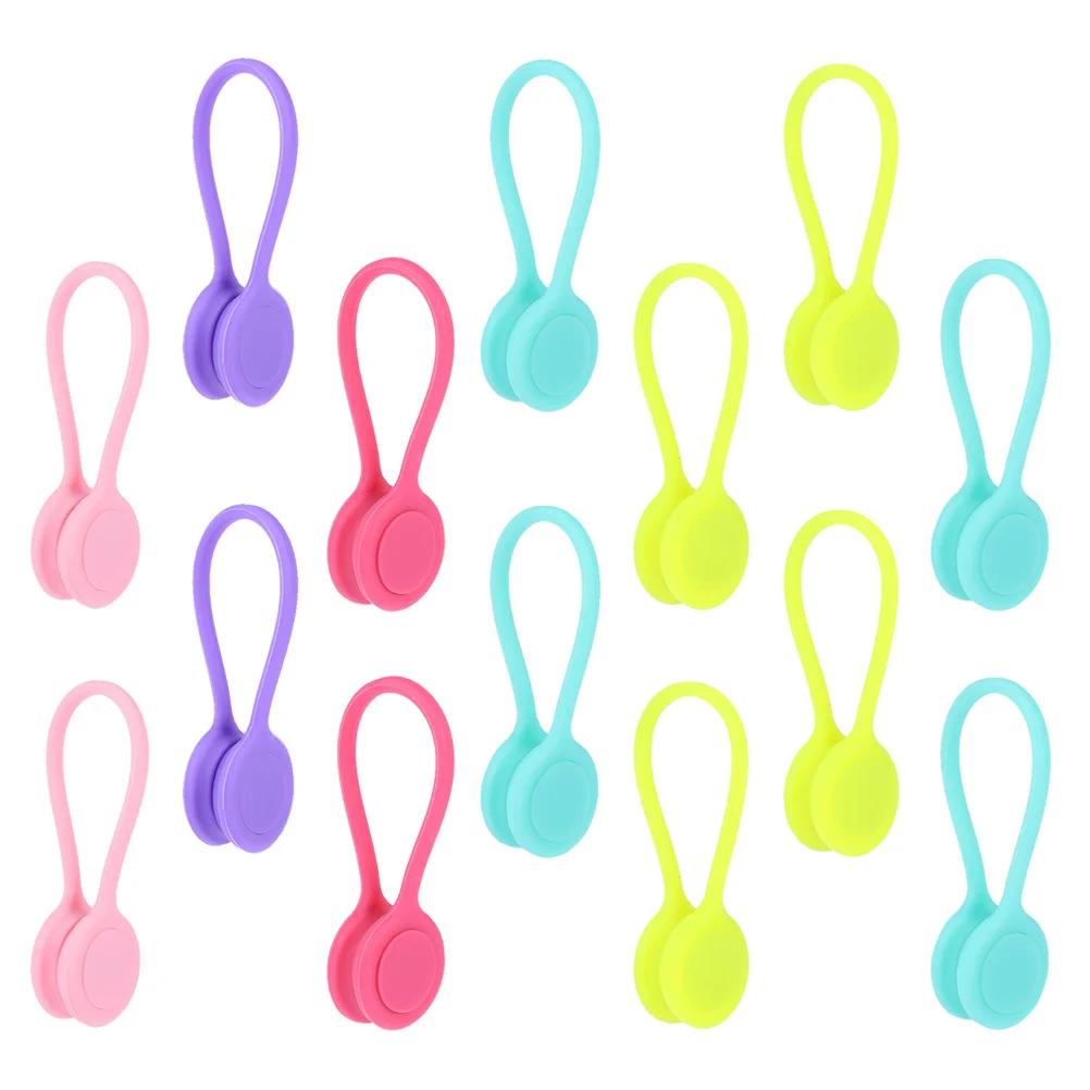 

14 Pcs Magnetic Silicone Ties Zipper Tie Wire Holder Headphones Keeper Dsl Cable