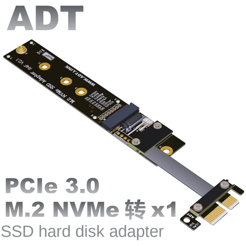 

PCIe 4x to 1x extension cable M.2 NVMe SSD adapter card supports PCI-E 3.0 PCIe3.0x1 gen3 8G/bps
