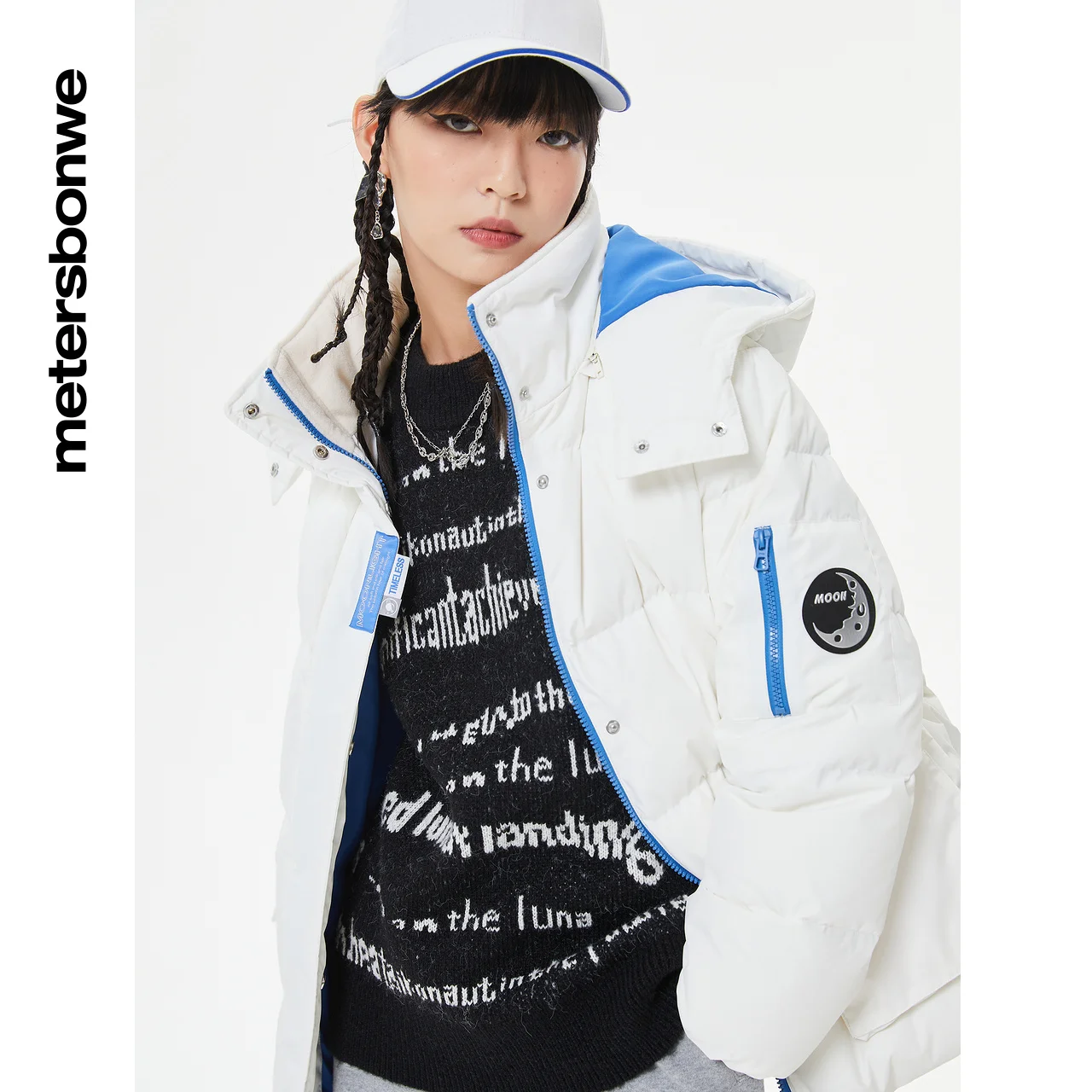 Metersbonwe Hooded Down Jacket Women Winter Warm Coat Anti-snow Bump Color Stitching Big Pock Down Coat Female Outerwear Brand