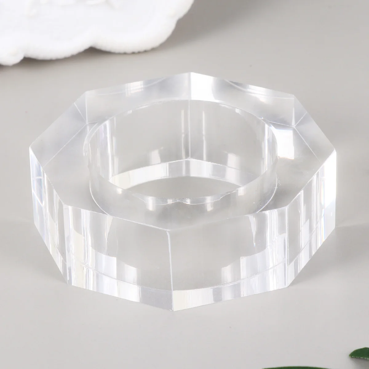 

Acrylic Octagon Napkin Rings Transparent Decorative Napkin Buckle for Wedding Banquet Party Dinner Table Decoration
