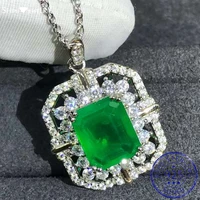 shipei classic 925 sterling silver vvs 3ex 5ct created moissanite emerald gemstone anniversary pendant necklace fine jewelry