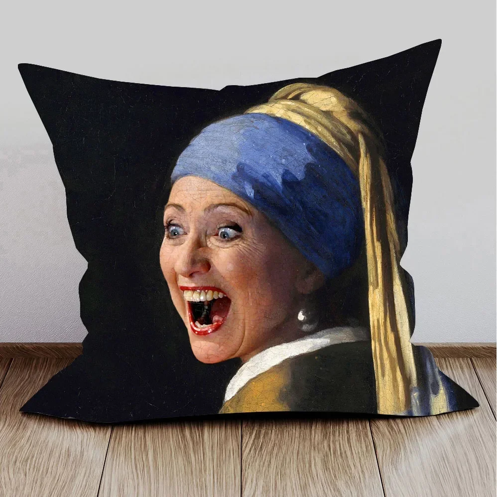 Декоративная Наволочка В Стиле Vermeer С Красивой Женской Картиной Маслом -