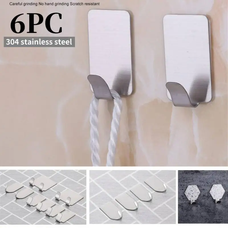 

Крючок кухонный настенный самоклеящийся, 6 шт.