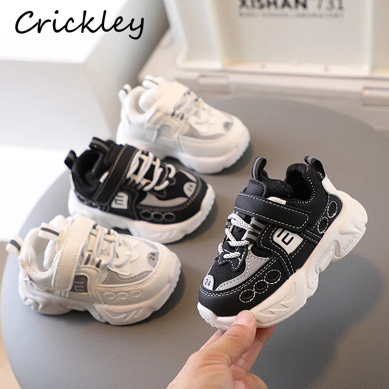 

Детские кроссовки на липучке, модная сетчатая спортивная обувь для мальчиков и девочек, Повседневная Удобная обувь для бега с мягкой подошв...