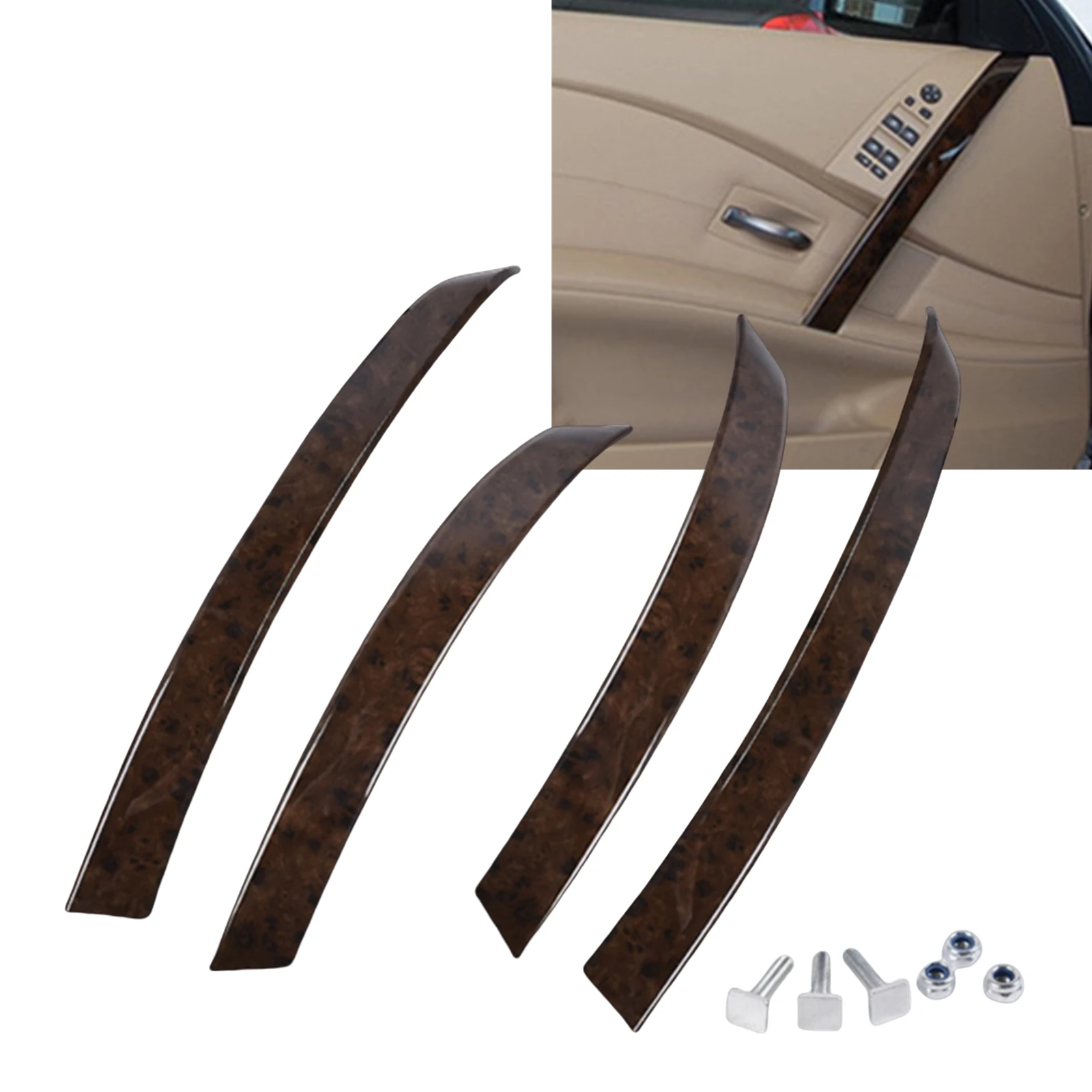 Для BMW 5 серий E60 E61 2004-2006 внутренняя боковая дверная Рукоятка Ручка отделка крышка
