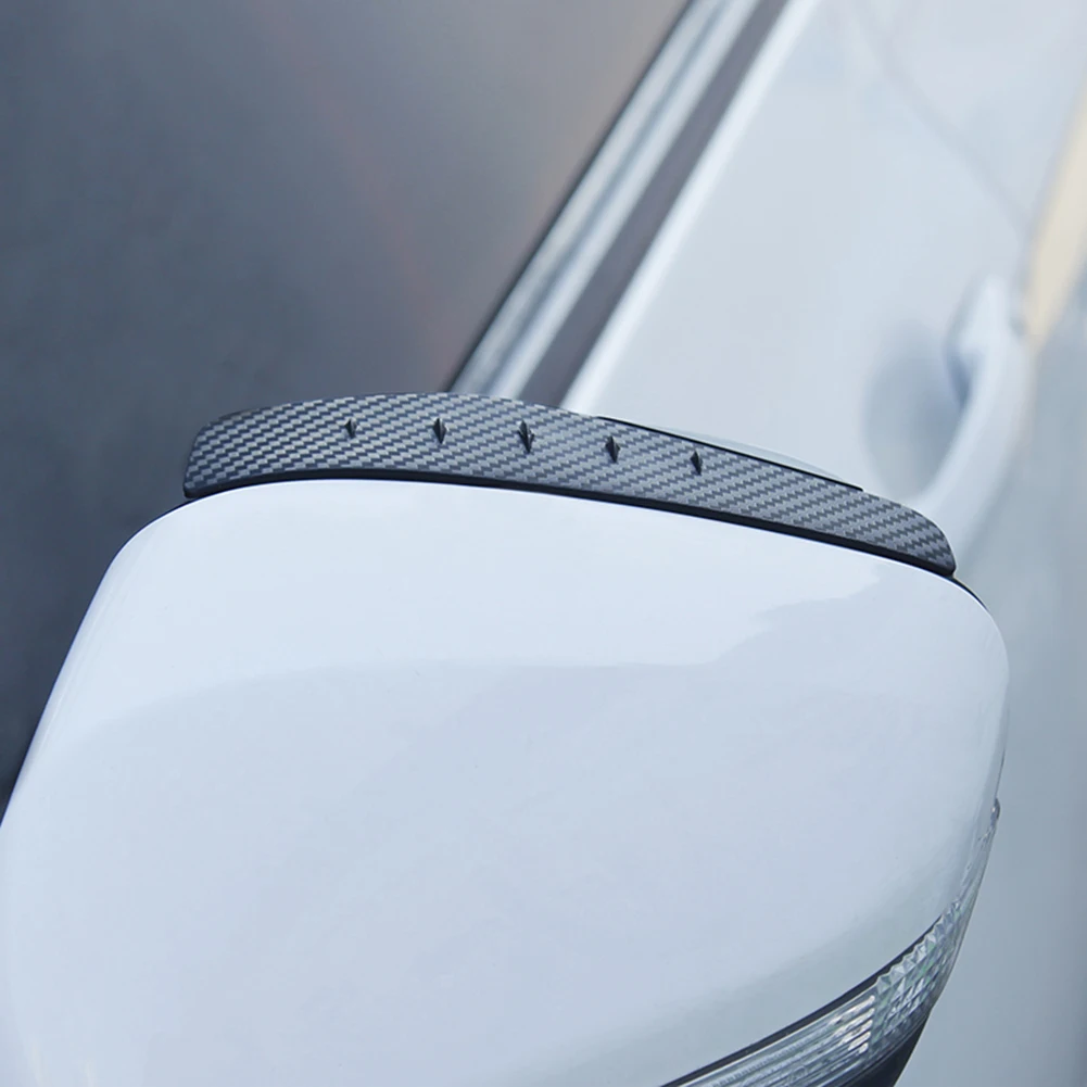 

1 Pair Universal Car Rear View Mirror Rain Cover Sun Visor Eyebrow Carbon Fiber Side View Mirror Rain Guard Auto Protection