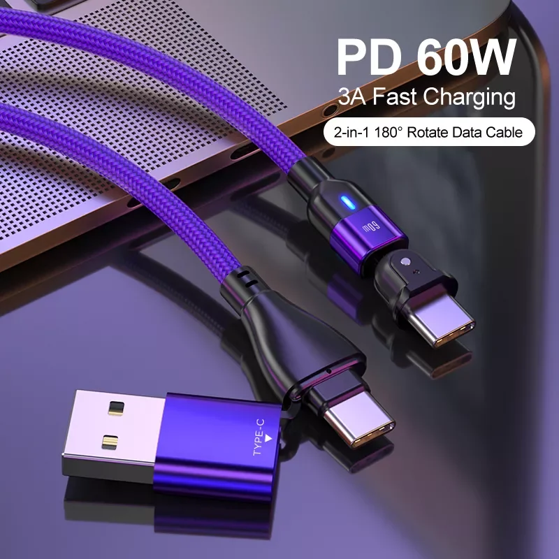 

in 1 USB C Cable 60W USB-A/C to Type-C 3A Fast Charging Data Cable for MacBook iPad Mini iPad Pro Z Flip S21 S20 USB C Devices