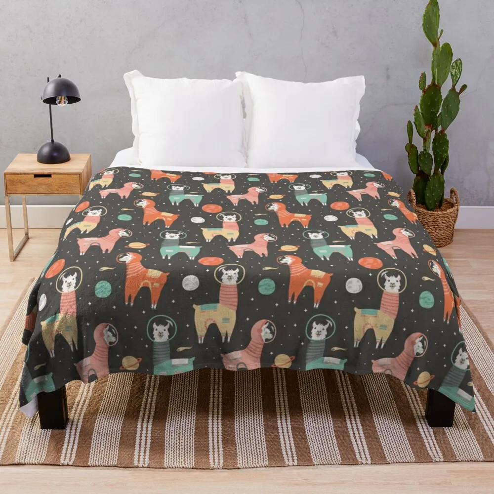 

Astronaut Llamas in Space Throw Blanket Blanket Sofa