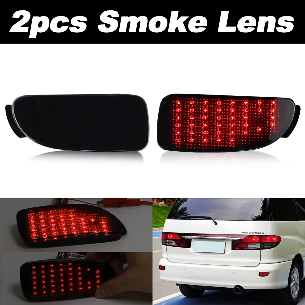 

ДЛЯ Toyota Previa Estima 30 отражатель задний задний хвост светодиодный бампер тормозной стоп ходовые огни противотуманные фары красный/дымчатые линзы 2 шт.