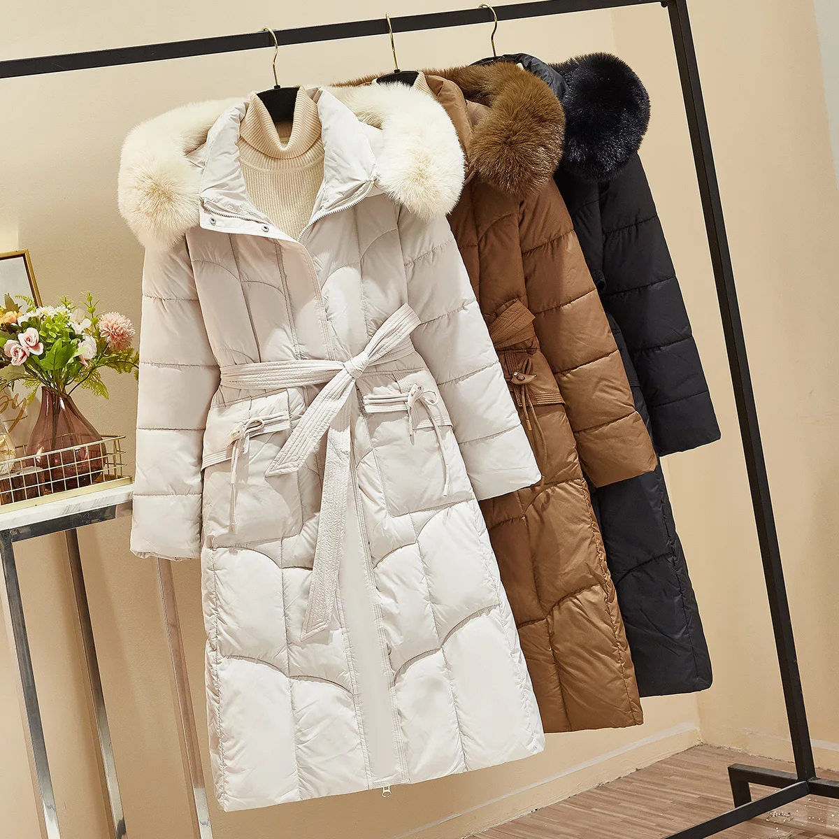 Женское пуховое пальто с хлопковой подкладкой популярная новинка 2024 зимняя