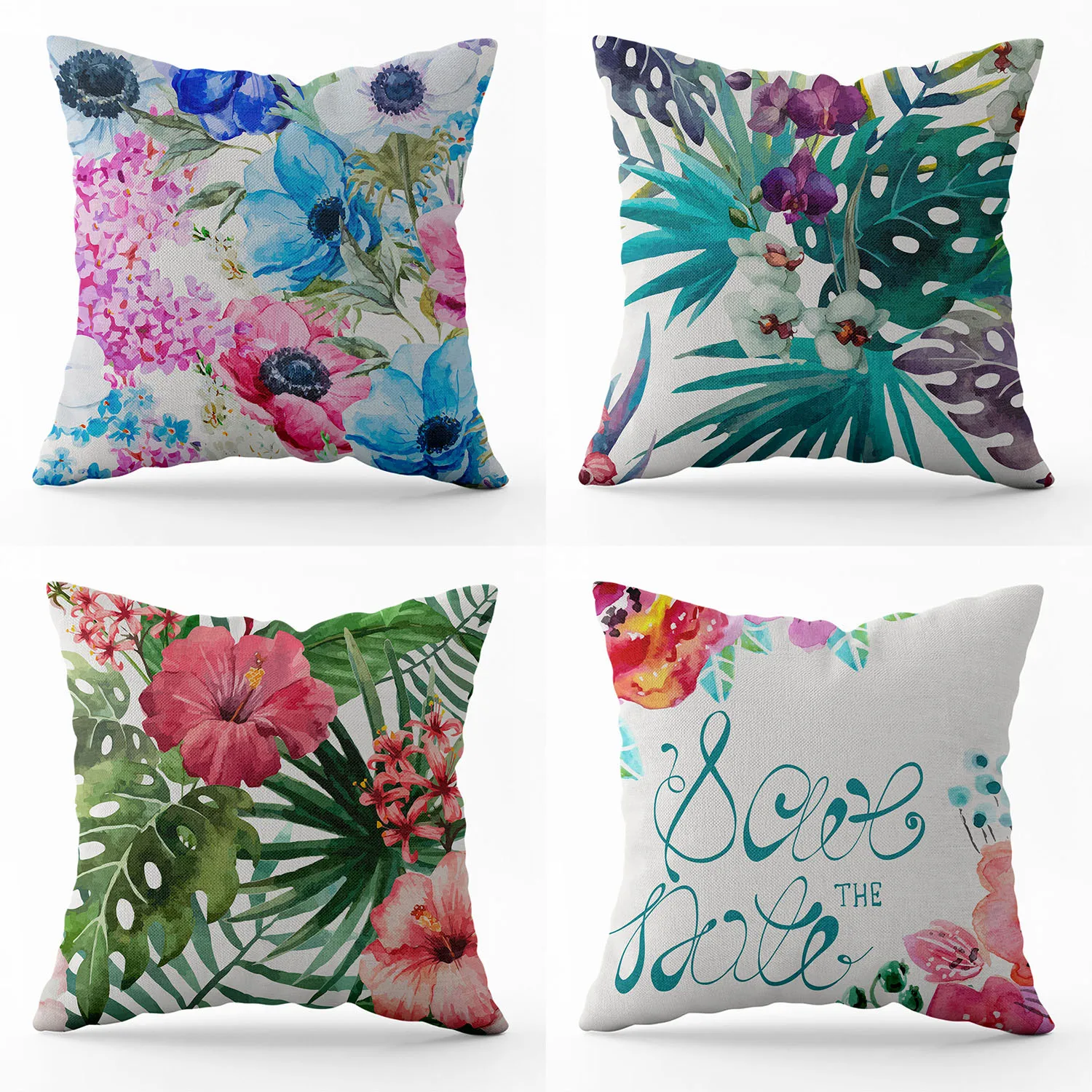 

YINMENG Throw Pillow Covers Set of 4 Rainforest Flowers Pillowcases Decorative Home Decor Dakimakura Sofa Outdoor Chair Cushions