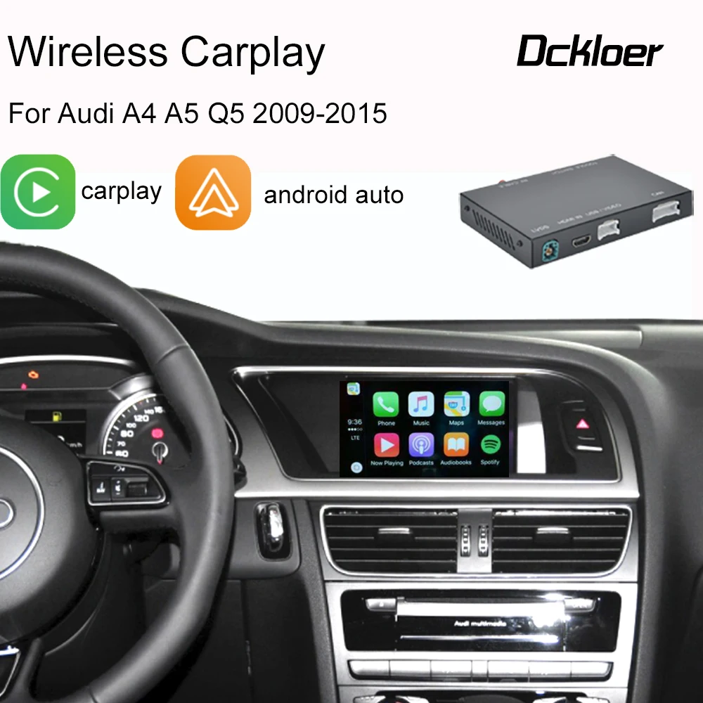 

Wireless Apple CarPlay Android Auto Interface For Audi A4 A5 Q5 2009-2015, with AirPlay Mirror Link Car Play Youtobe Functions