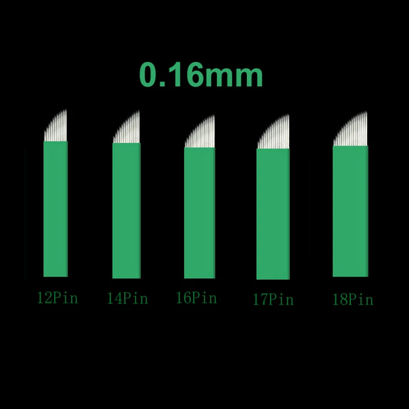 

0.16mm Green Lamina Tebori Microblading Needles 9 12 14 15 18 Tattoo Needles for Microblading Permanent Makeup Blade Manual Pen