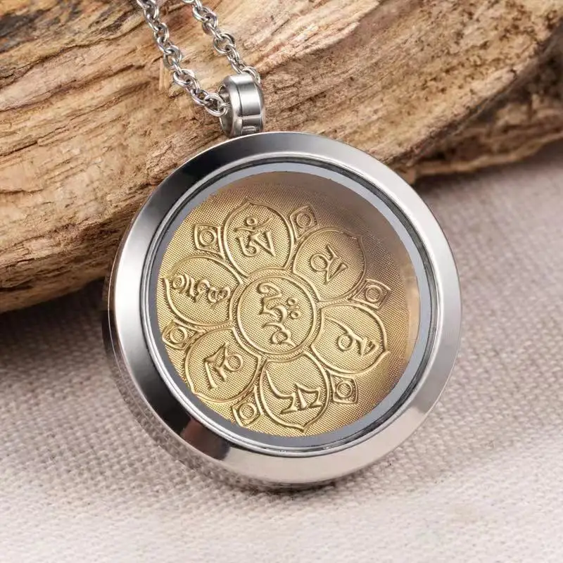 

Amulet Necklaces Gawu Box Buddha Statue Six-character Mantra Shurangama Pendant Necklace Men's Women's Buddhist Jewelry