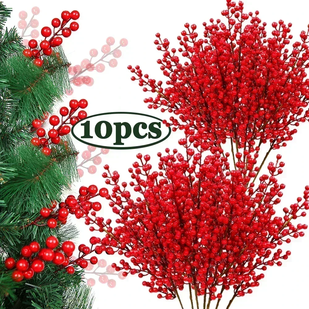 

Christmas Simulation Berry Berries Branches Artificial Flower Fruit Cherry Plants Pendant Home Xmas Party Decoration DIY Gift