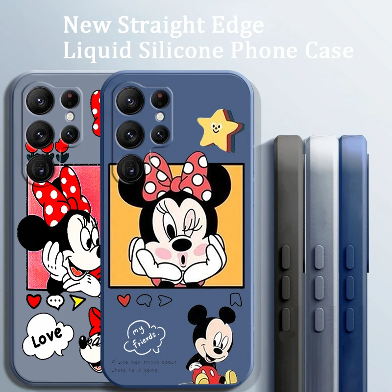 

Mickey Minnie Cartoon Art Liquid Rope Funda Phone Case For Samsung Galaxy S22 S21 S20 FE S10 Note 20 10 Plus Lite Ultra 5G