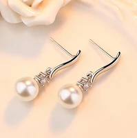 fanualoli s925 pearl drop earrings fashion earrings for women fine jewelry wedding party birthday gift