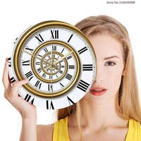 3d spiral abstract wall clock round roman numerals single sided silent clock living room kitchen bedroom decor reloj mural pared