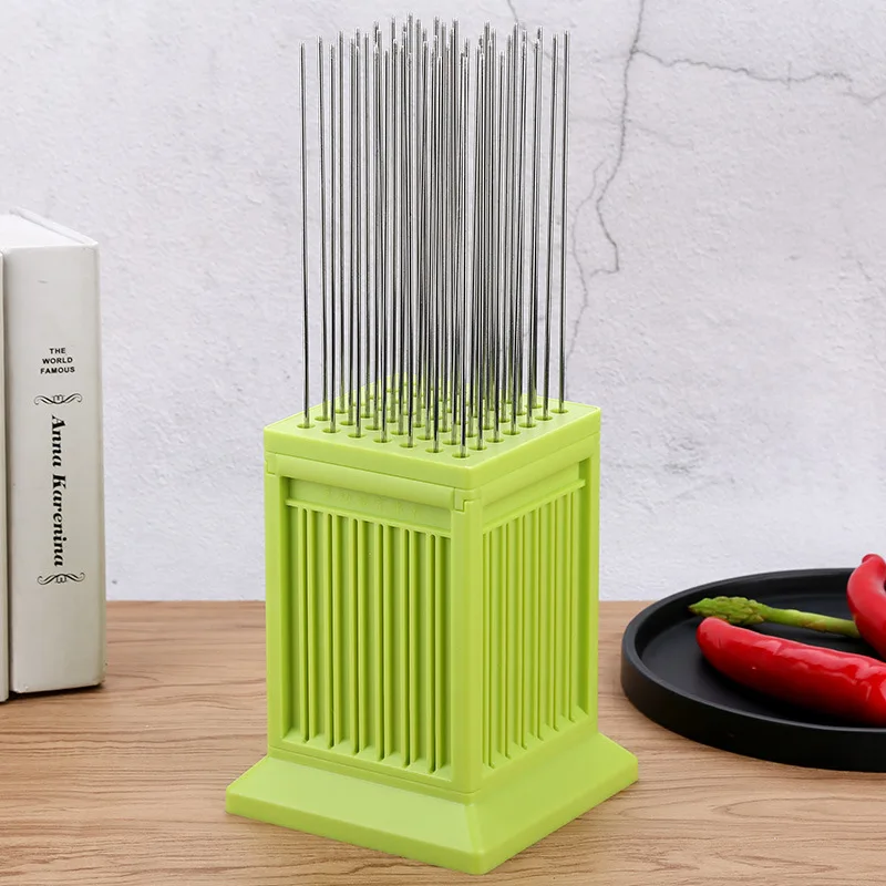 

BBQ Meat String Machine 49 Holes Barbecue Skewer Tools Tofu Skewer Kebab Maker Box Machine Grill Barbecue Kitchen Accessories