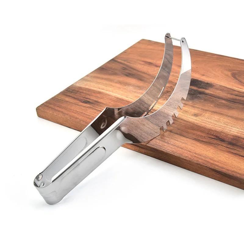 

Multifunctional Watermelon Slicer Cutter Stainless Steel Not Hurt Wrap Handle Hands Cantaloupe Kitchen Fruit Cutting Tool