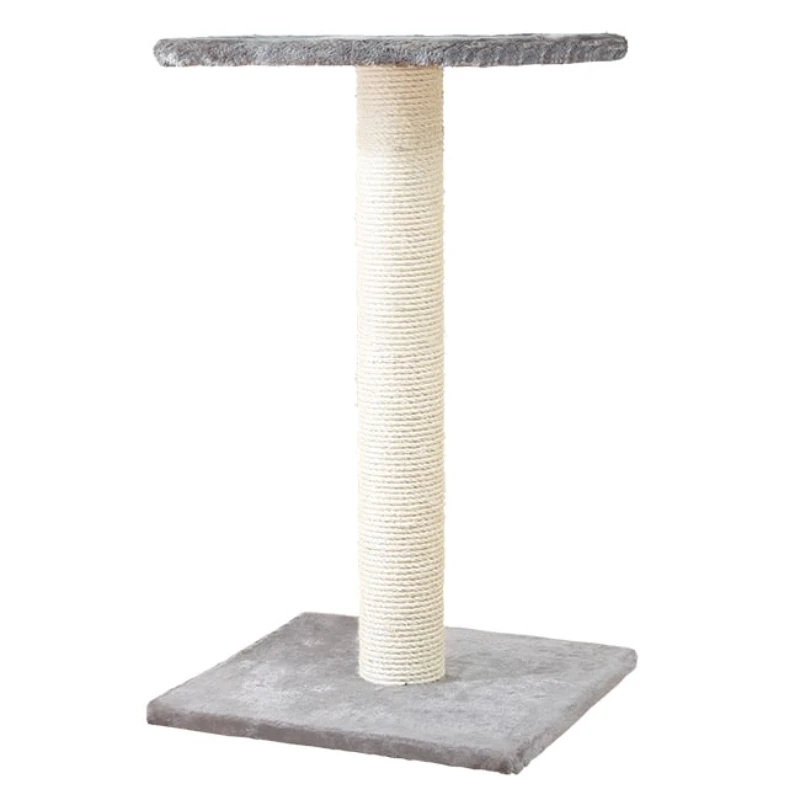 

27" Sisal Cat Scratching Post with Plush Platform, Gray