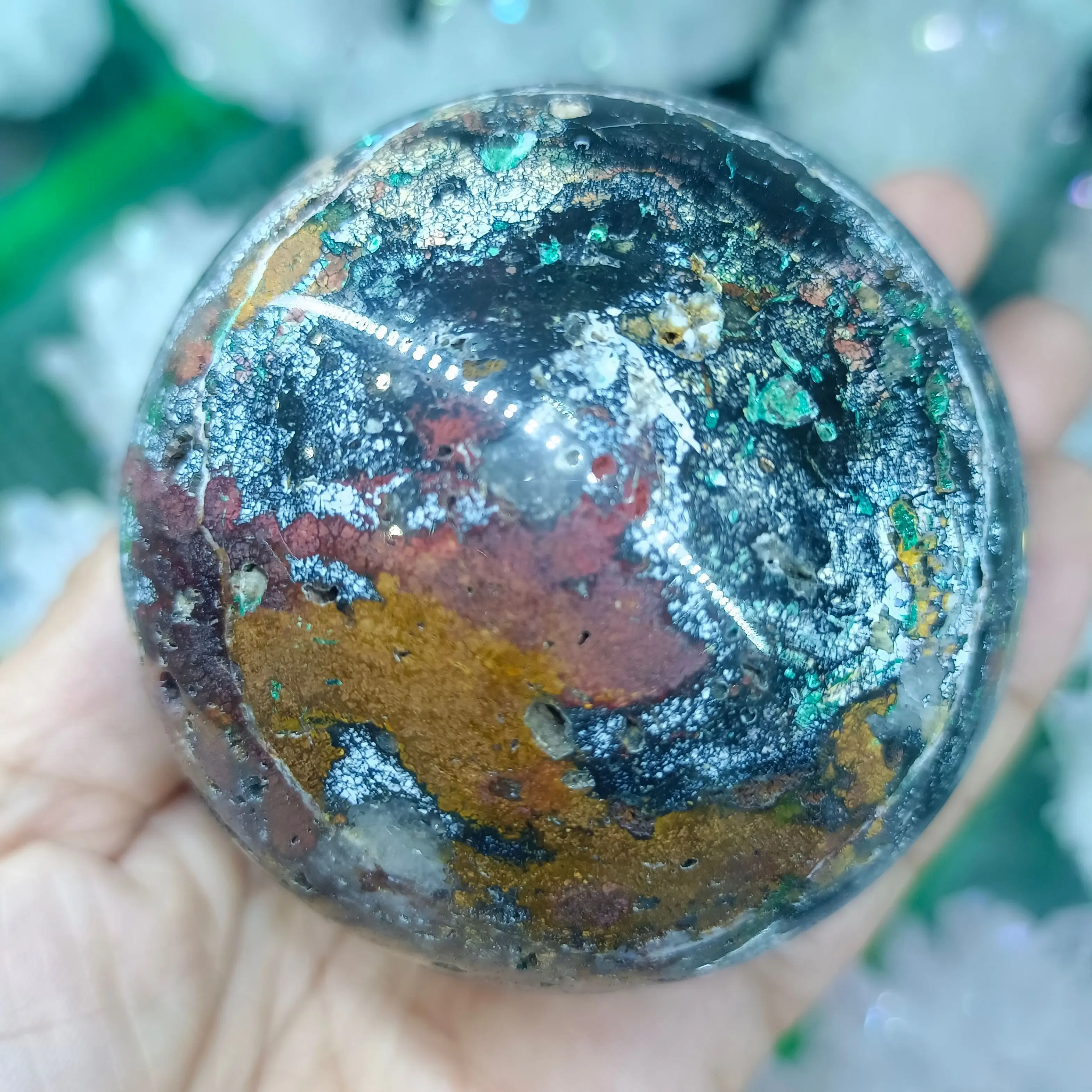 

Natural Ocean Opal Stone Ball Crystal Energy Ore Home Office Decoration Gifts Reiki Healing Ornaments
