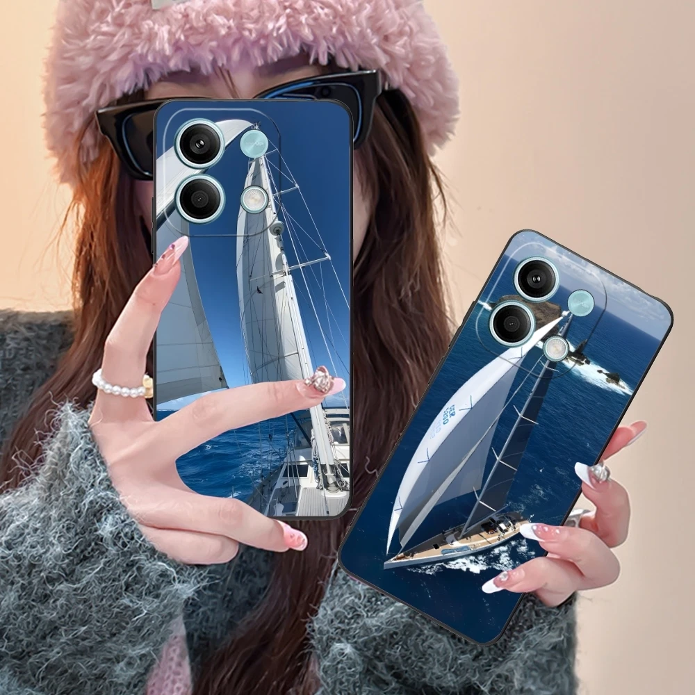 Чехол для мобильного телефона с изображением парусника Xiaomi Redmi Note 13 12 11 10 9 8 7 6 S A Pro